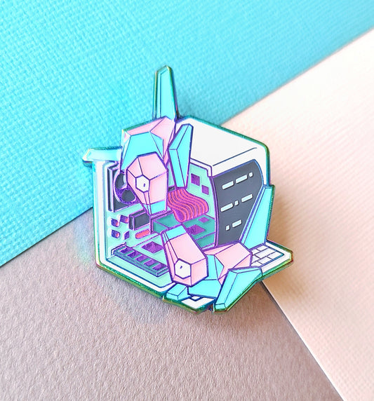 PokeHabitat: Virtual Rainbow Metal Enamel Pin