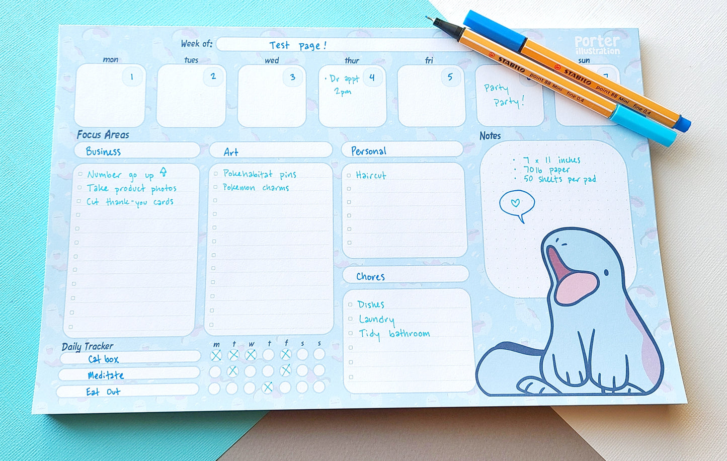 Quag Weekly Desktop Planner