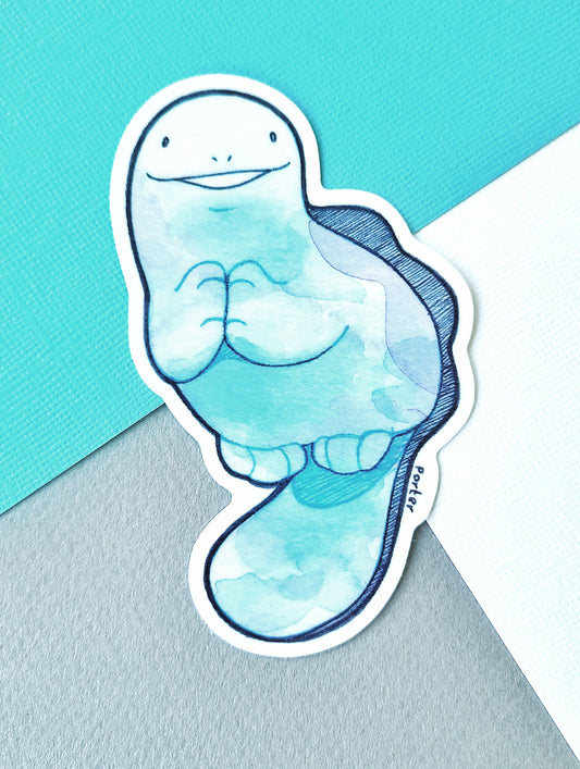 Quag with paws together Vinyl Sticker