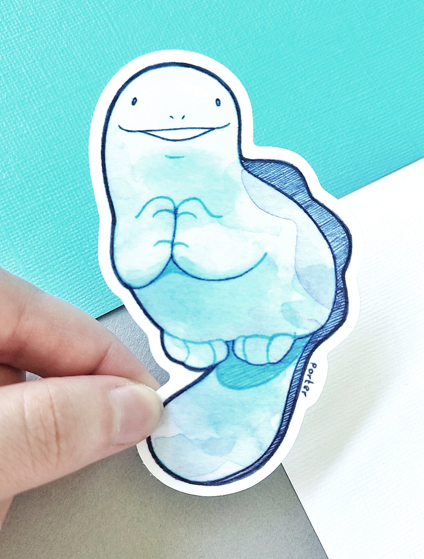 Quag with paws together Vinyl Sticker