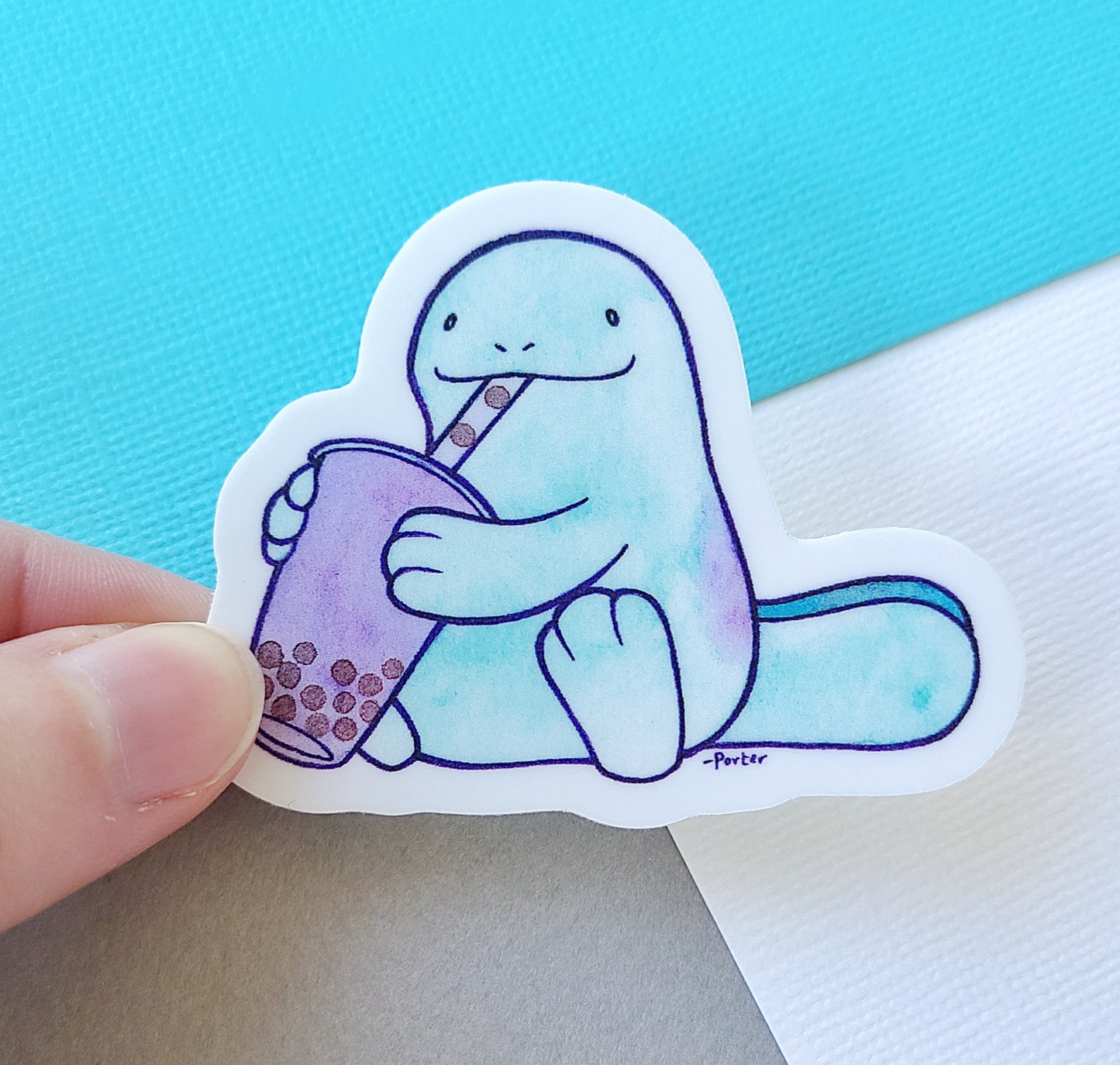 Quag Boba Vinyl Sticker
