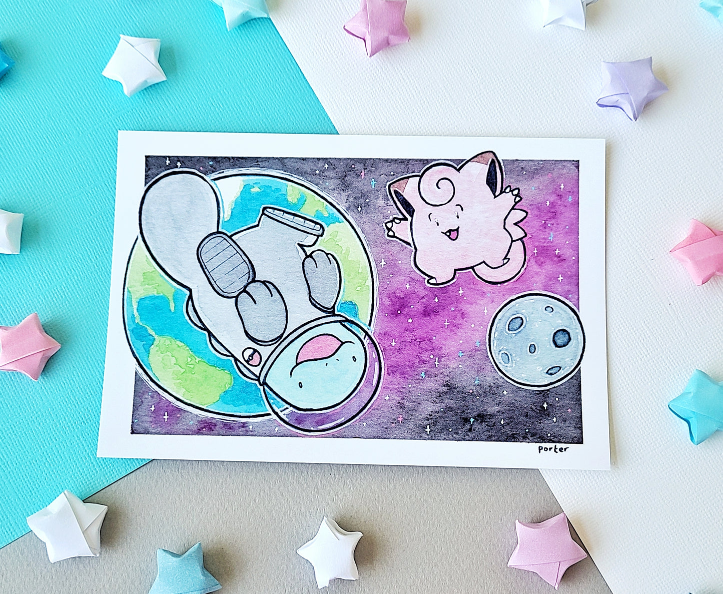 Space Friends Mini Print