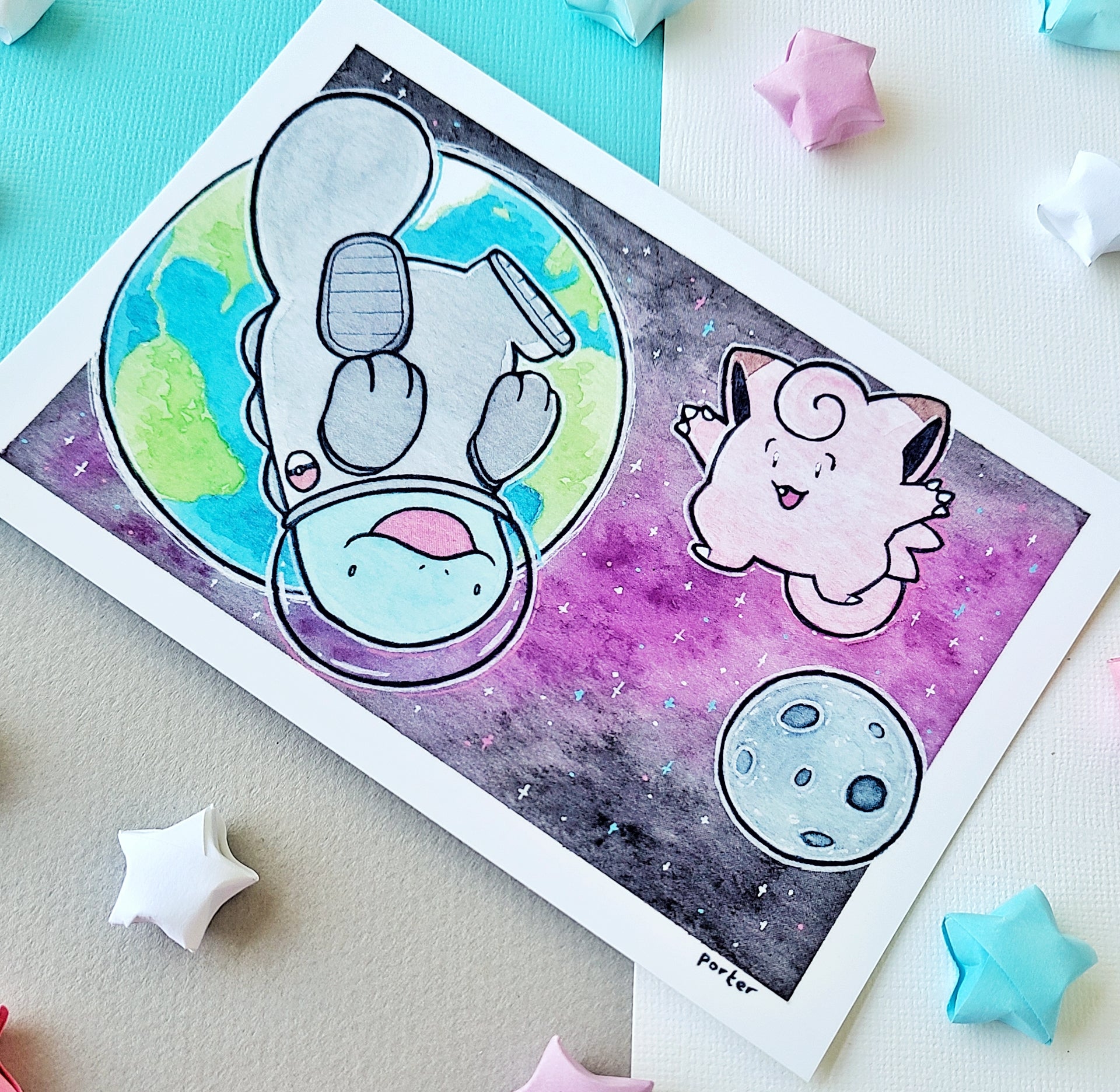 Space Friends Mini Print – porterillustration