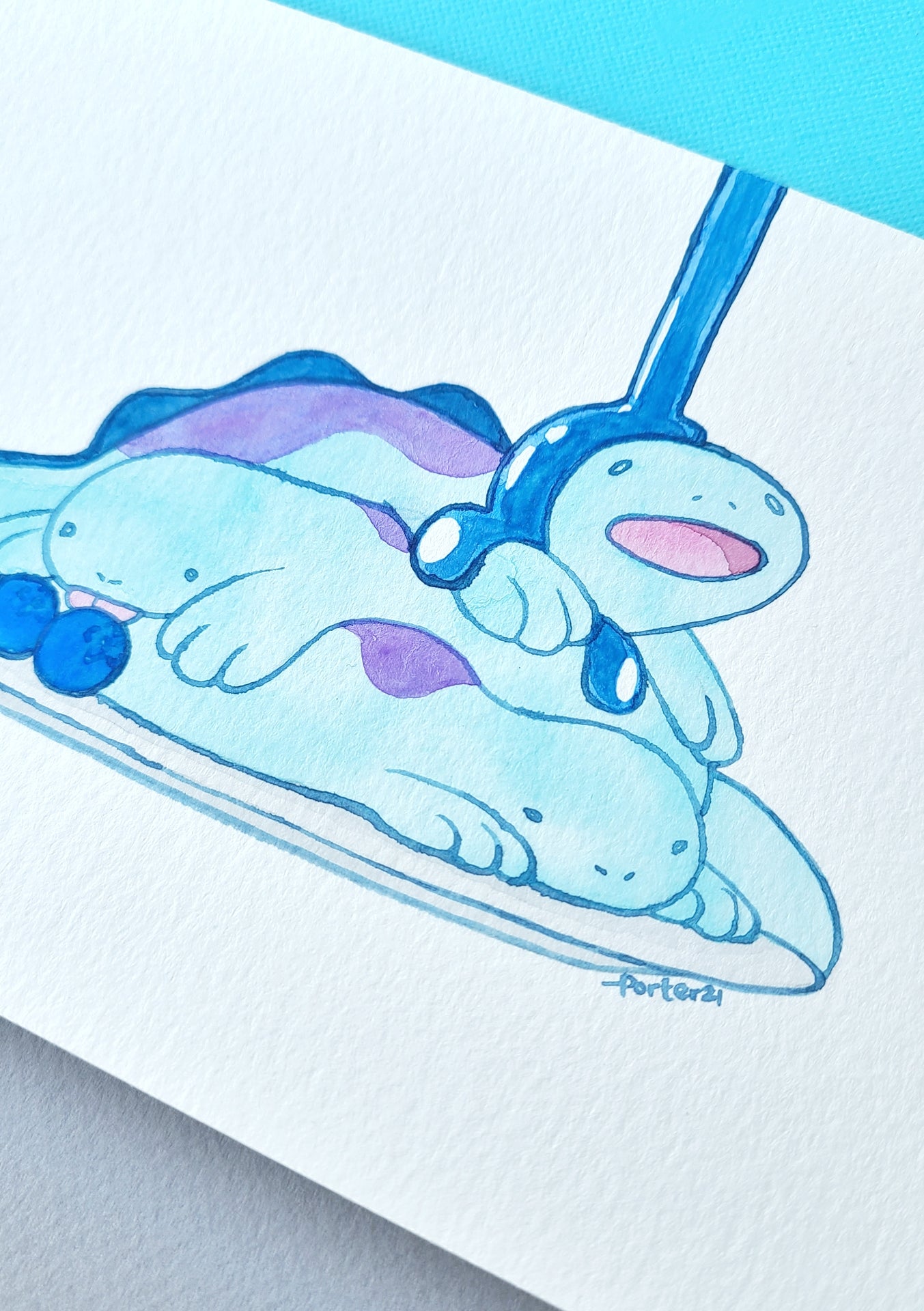 Quag Pancakes Original Watercolor Painting