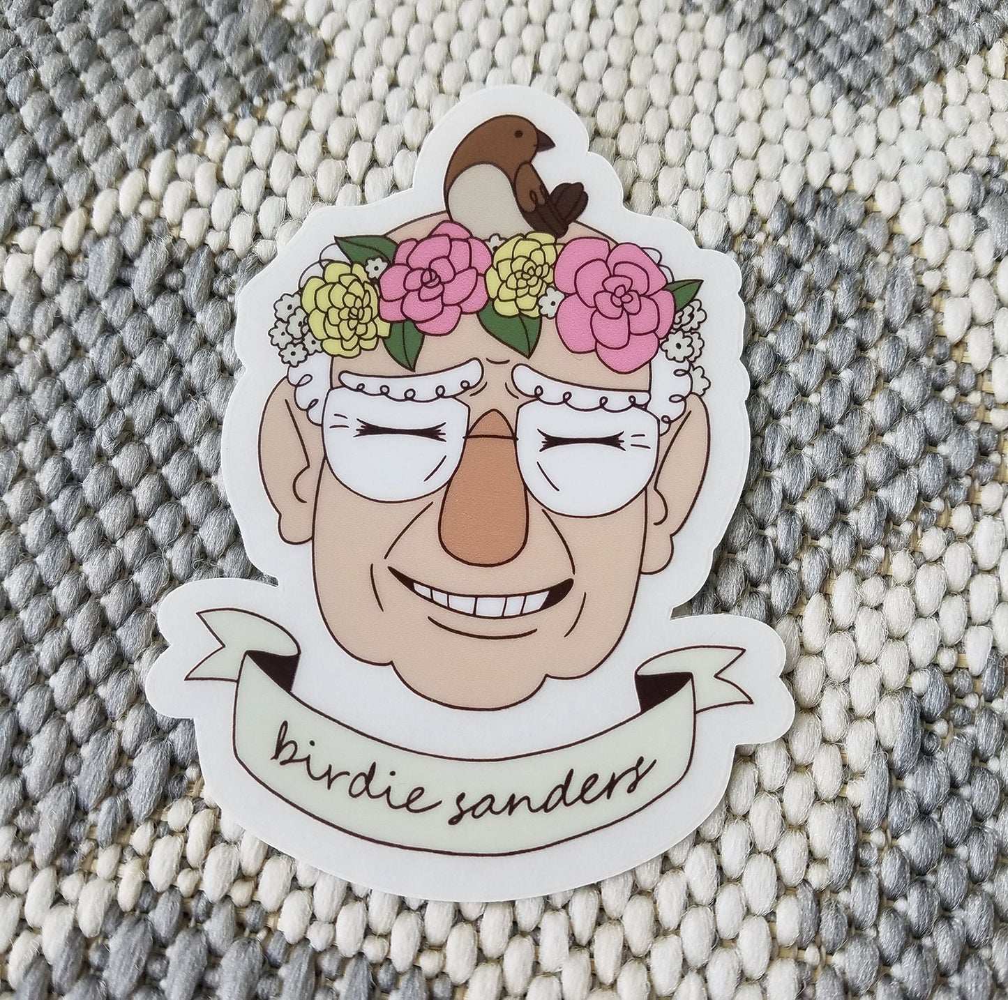 Birdie Sanders Clear Sticker