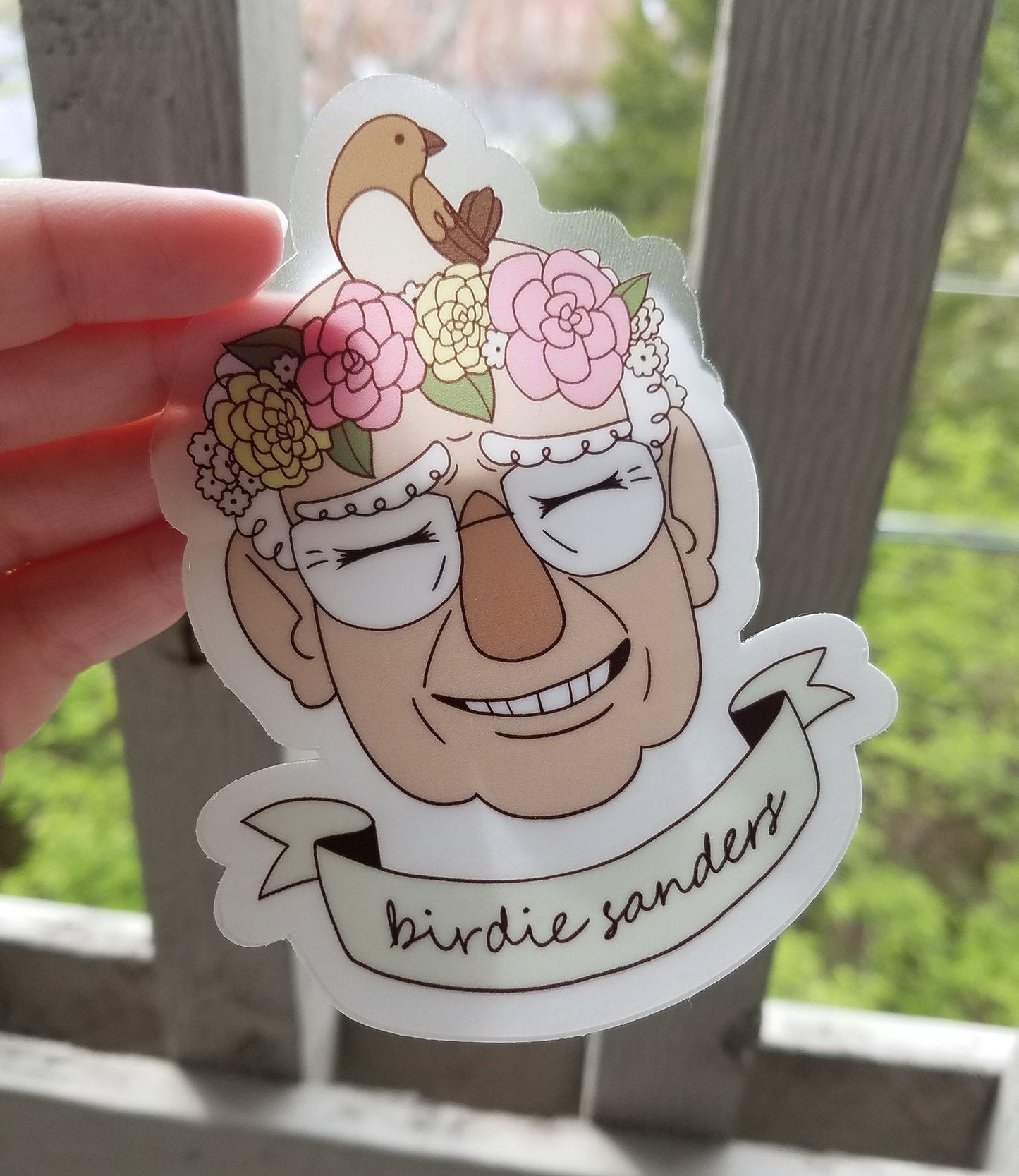 Birdie Sanders Clear Sticker