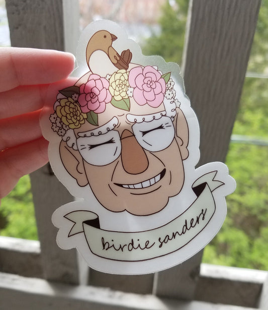 Birdie Sanders Clear Sticker