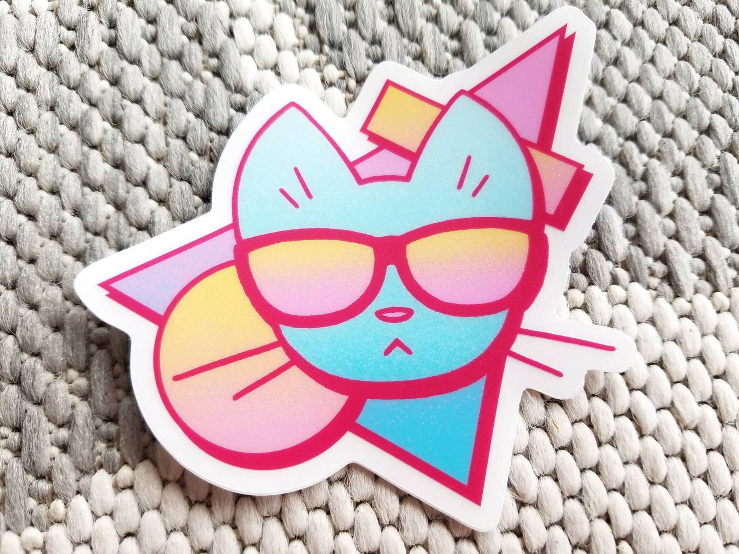 Vaporwave Clear Cat Sticker